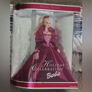 Mattel Holiday Celebration Barbie in Burgundy Gown